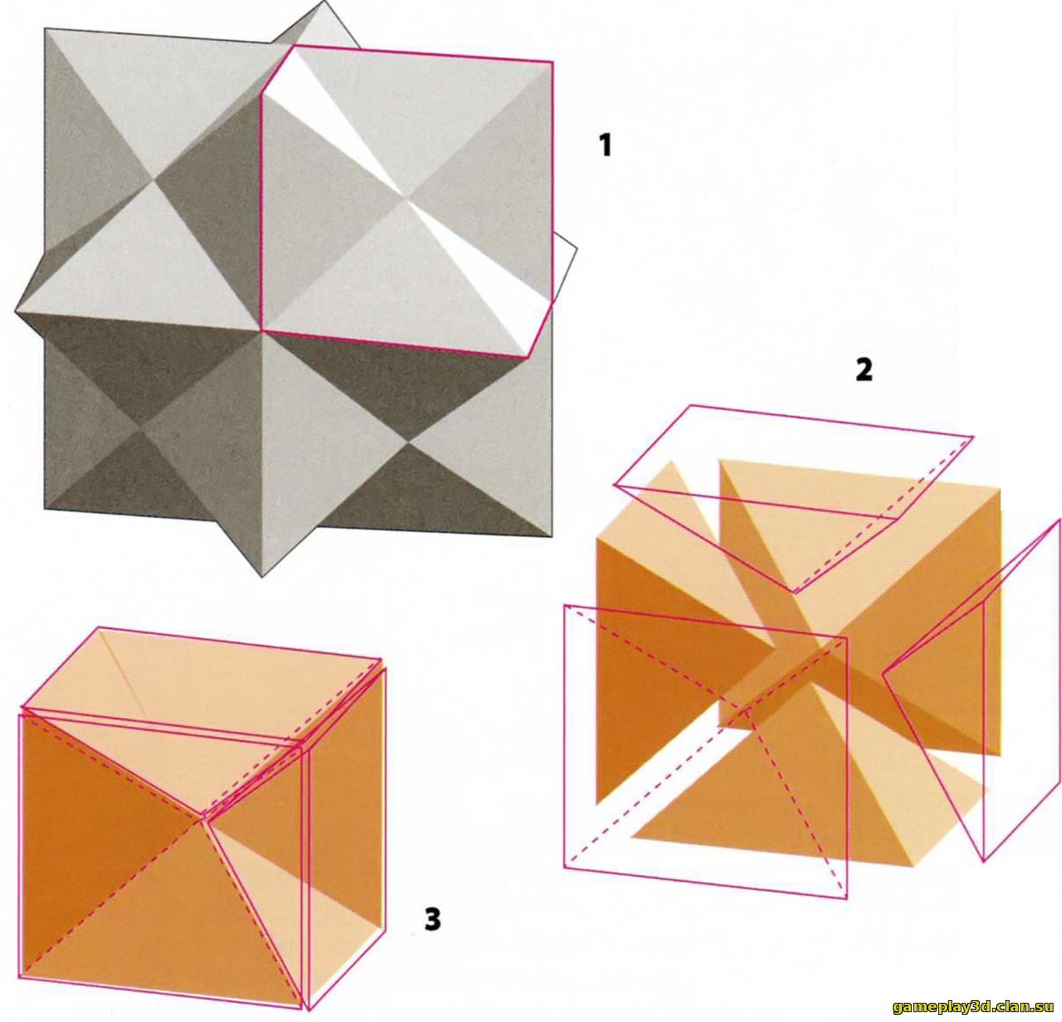 6 пирамид в кубе. Разрезанный куб. Разбиение Куба на тетраэдры. Разделить куб. Разрезание Куба на тетраэдры.